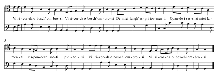 The same excerpt in modern notation